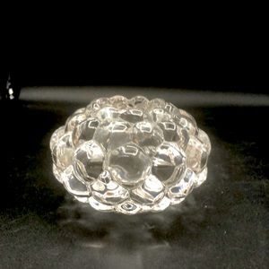 Orrefors Signed  RASPBERRY BUBBLE CANDLE HOLDER Votive Tealight